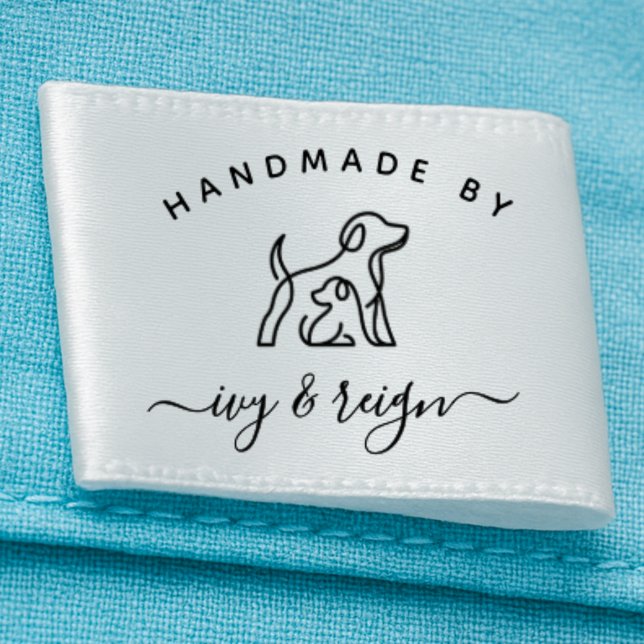 1.5" Script Handmade by Custom logo cut and sew  Satin Ribbon (Creator Uploaded)