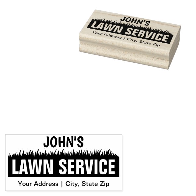 1.5" x 3" Lawn Service Rubber Stamp (Stamped)