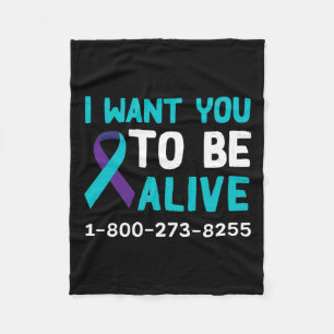 1 800 273 8255 - Suicide Prevention Day - Suicide Fleece Blanket