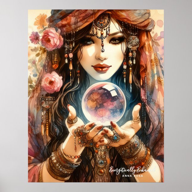 *~*  1 A100 Psychic Reader Gypsy Crystal Pall  Poster (Front)
