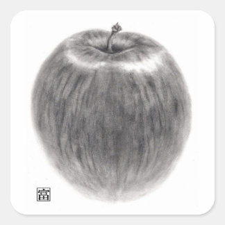 1 apple square sticker