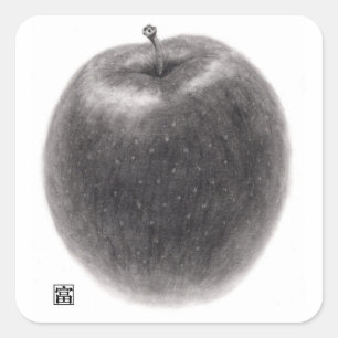 1 apple square sticker