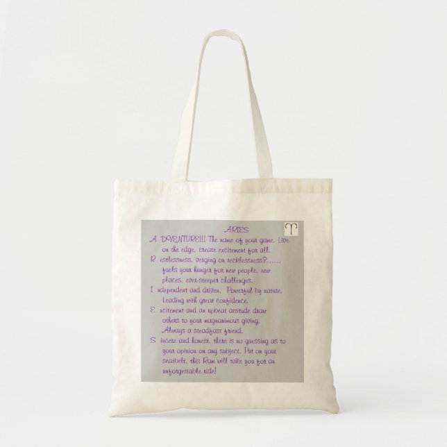 1-ARIES Mar 21- Apr 19 poem tote bag (Front)