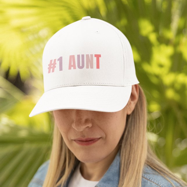 #1 Aunt| Retro Soft Pink  | Best Aunt Gift Trucker Hat (Creator Uploaded)
