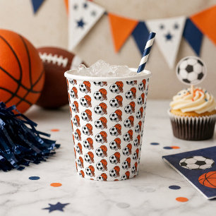 1 Ball Sports Theme Boy’s 1st Birthday Paper Cups