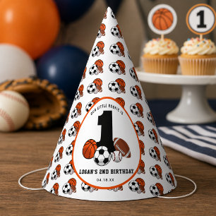 1 Ball Sports Theme Boy’s 1st Birthday Party Hat