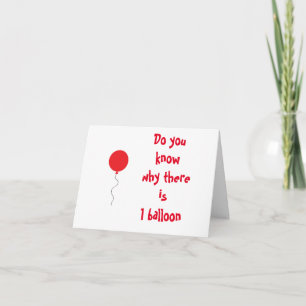 **1 BALLOON** FOR A SPECIAL **`1 YEAR OLD** CARD