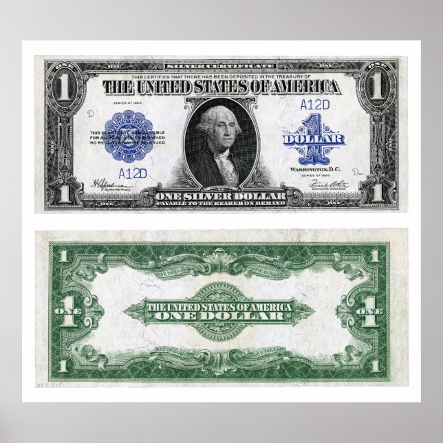 $1 Banknote Silver Certificate 1923 Poster (Front)