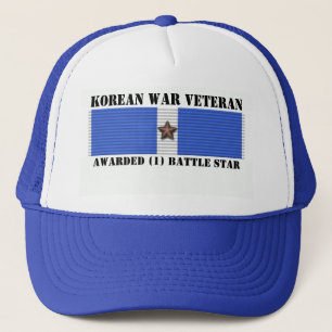 1 BATTLE STAR KOREAN WAR VETERAN TRUCKER HAT