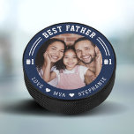 #1 Best Father Photo Keepsake Custom Photo & Names Hockey Puck<br><div class="desc">Send a fun personalised Father's Day gift, a birthday gift, or a Christmas gift to your dad that he'll cherish. Special personalised Father's Day family photo and names hockey puck. Our design features a simple single photo design with " #1 Best Father" Customise with names or personalised messages. Note: text...</div>
