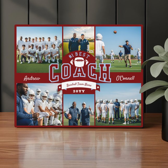 #1 Best Football Coach Photo Appreciation Gift Plaque (#1 Best Football Coach Photo Appreciation Gift Plaque)