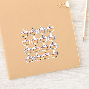 1" birthday cake stickers for planners & calendars