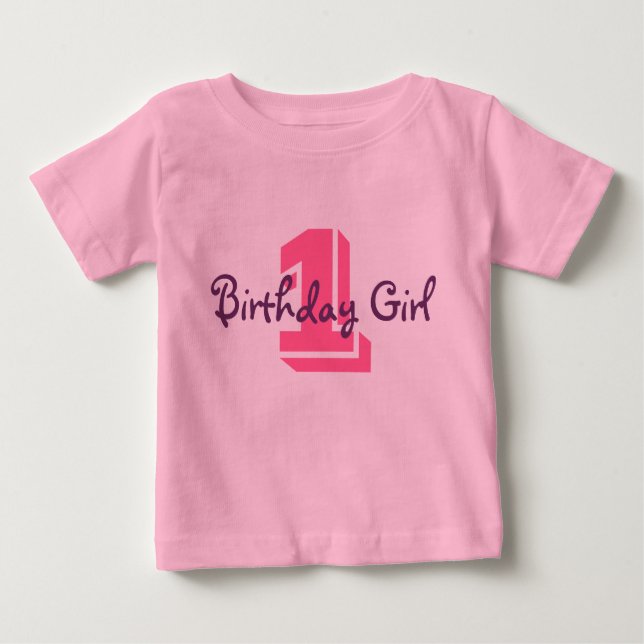 1, Birthday Girl Baby T-Shirt (Front)