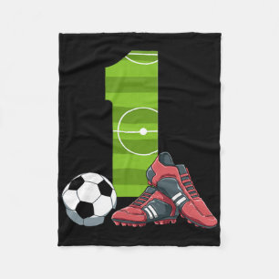 1 Birthday Soccer First Birthday Footll Kids Fleece Blanket