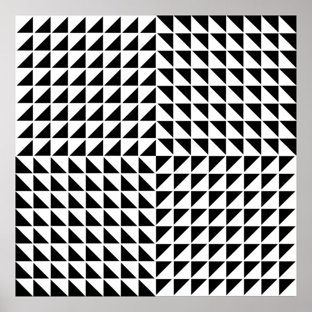 #1 Black & White Triangle Pattern Optical Illusion Poster (Front)