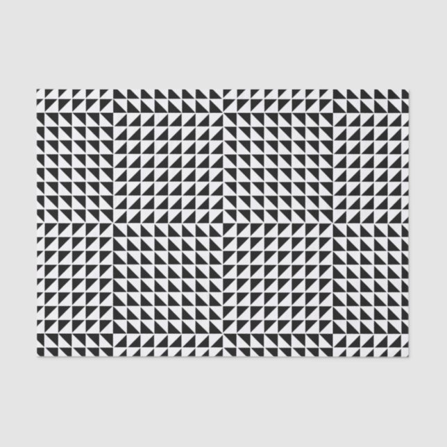 #1 Black & White Triangle Pattern Optical Illusion Tissue Paper (Front)