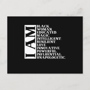 1 Black Woman Saying I Am Manuel.Png Announcement Postcard