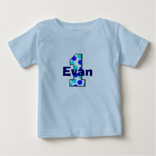 1 Blue Polka Dots Birthday Boy Shirt