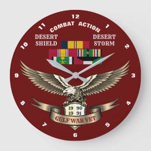 1 CAMPAIGN STAR PERSIAN GULF WAR VETERANS LARGE CLOCK