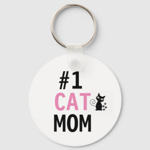 #1 Cat Mom Key Ring
