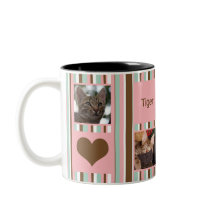 #1 Cat Mom Photo Collage Neapolitan Stripe