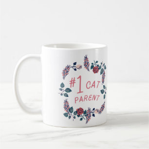 #1 Cat Parent Cute Cat Peach Design Coffee Mug