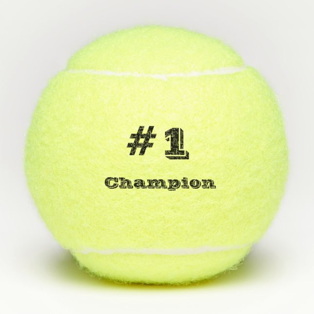 #1 Champion Black bold Type Tennis Balls (Front)