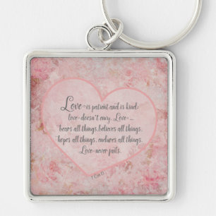 1 Cor 13 - Love is Patient Love is Kind Key Ring