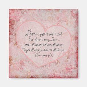 1 Cor 13 - Love is Patient Love is Kind Magnet