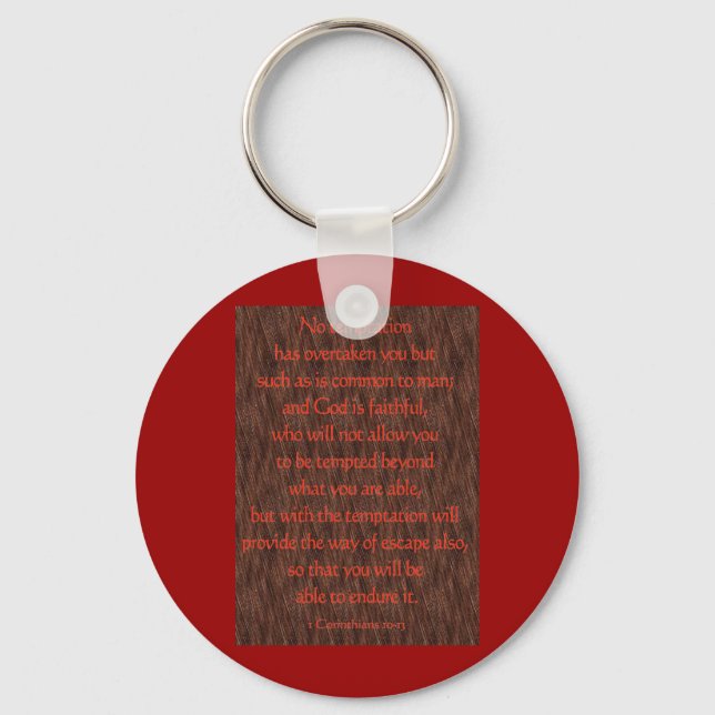 1 Corinthians 10:13 Key Ring (Front)