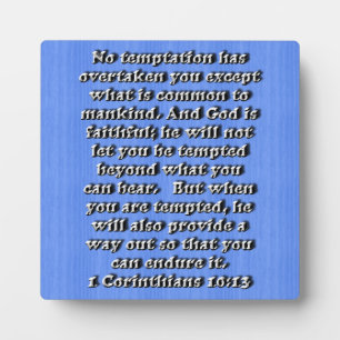 1 Corinthians 10:13 Plaque