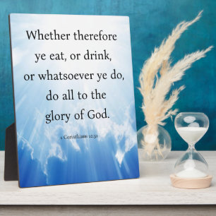 1 Corinthians 10:31 Plaque
