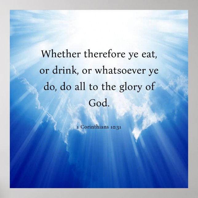 1 Corinthians 10:31  Poster (Front)