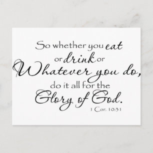1 Corinthians 10:31 Wall Praise Postcard