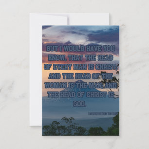 1 Corinthians 11:3 Bible Verse Pic Greeting Card