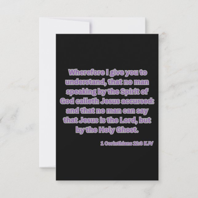1 Corinthians 12:3 KJV Bible Verse Greeting Card (Front)