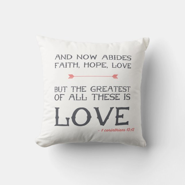 1 Corinthians 13:13 | Bible Verse Art Cushion (Front)