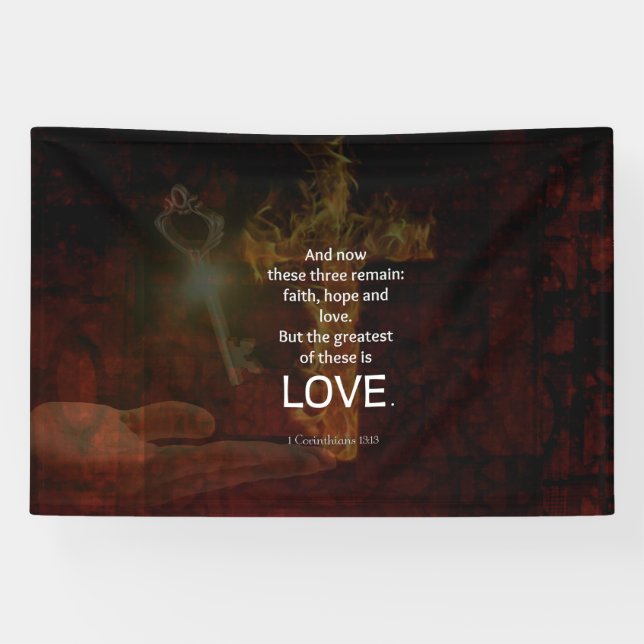 1 Corinthians 13:13 Bible Verses Quote About LOVE Banner (Horizontal)