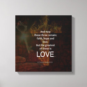 1 Corinthians 13:13 Bible Verses Quote About LOVE Canvas Print