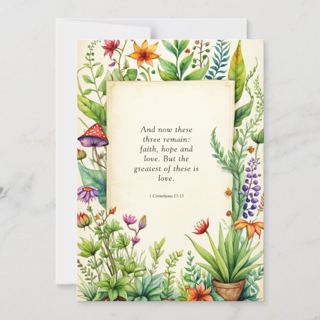 1 Corinthians 13:13 Christian Bible Verse Magnetic Invitation (Front)