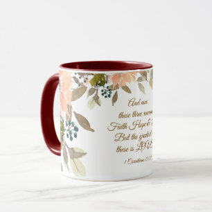 1 Corinthians 13:13 Faith Hope Love Bible Verse Mug