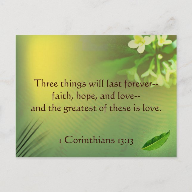 1 Corinthians 13:13 Postcard (Front)