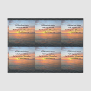 1 CORINTHIANS 13:13 SUNRISE PHOTO TISSUE PAPER