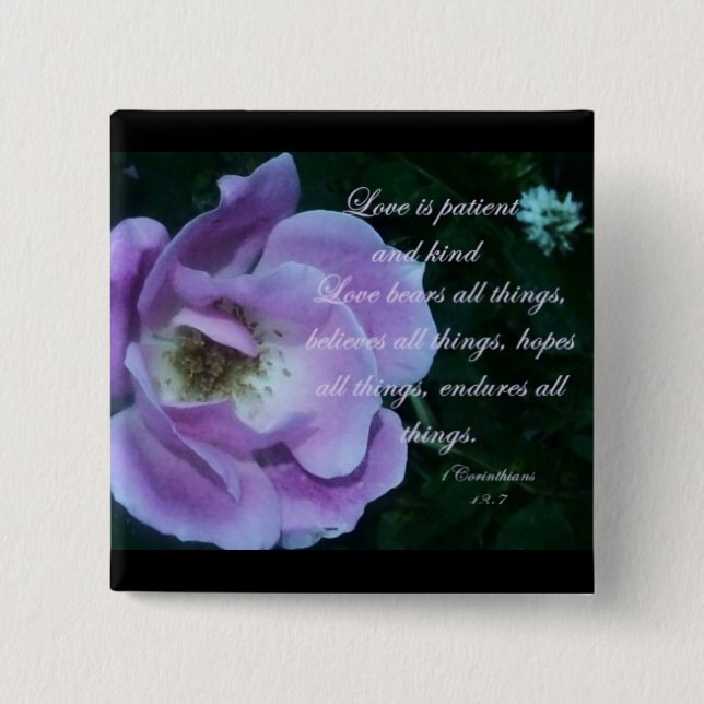 1 Corinthians 13 15 Cm Square Badge (Front)