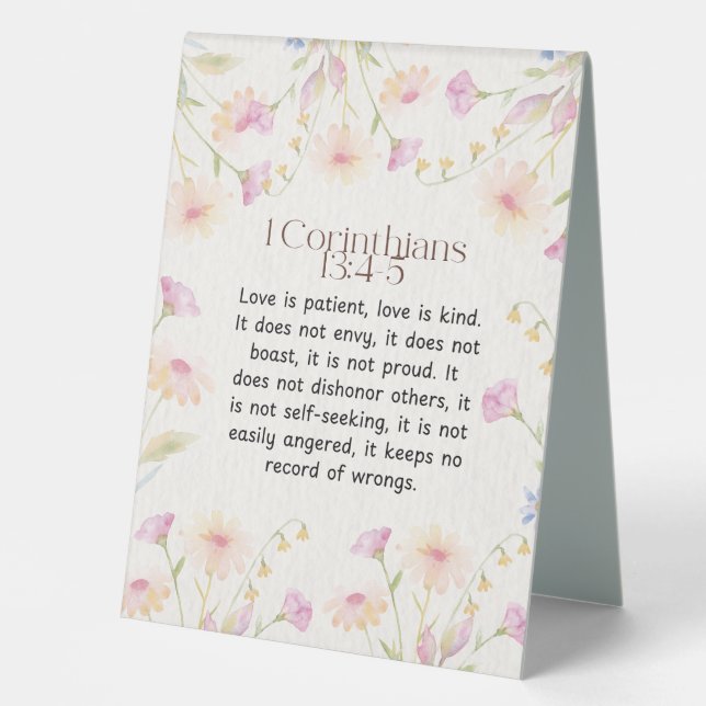 1 Corinthians 13:4-5 Bible Verse Acrylic Keychain (Front)