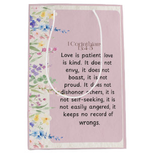 1 Corinthians 13:4-5 Bible Verse Image Medium Gift Bag