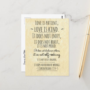 1 Corinthians 13:4-5 Bible Verse - Postcard