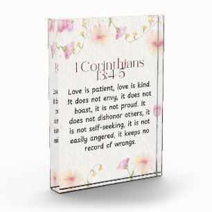 1 Corinthians 13:4-5 Christian Bible Verse Art  Photo Block