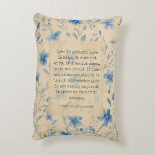 1 Corinthians 13:4–5 Love Is Patient Floral Decorative Cushion
