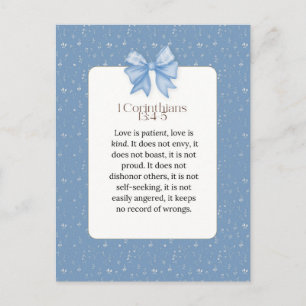 1 corinthians 13 4 5, love is patient love is kind postcard